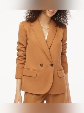 J. Crew|Drapey twill double breastedTan Blazer Jacket,Classic Neutral style•••14